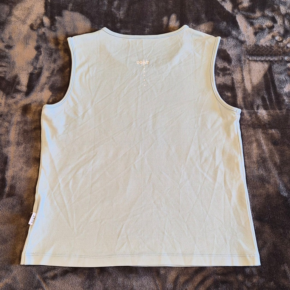 TOAT Light Blue‎ Sleeveless Tank Top Nylon Spandex Blend S08-005789 Small - Picture 3 of 7